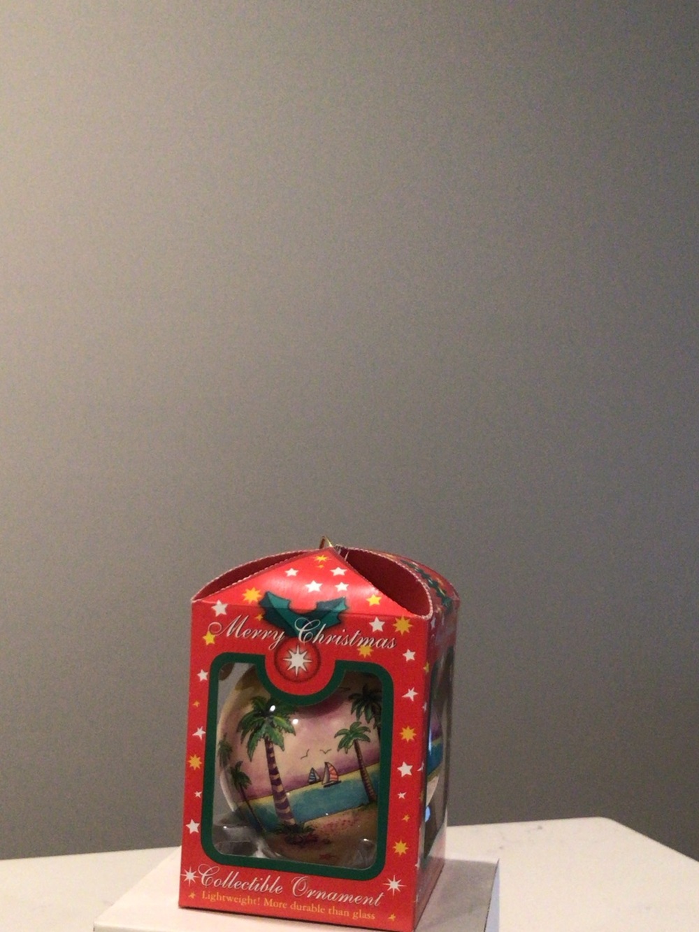 Holiday Ball Ornament in Red Box from St. Thomas U.S.V.I. - Picture 2 of 6